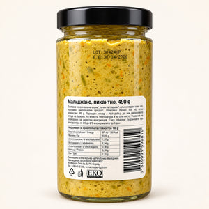 Malidjano picant – pastă de ardei verzi și vinete coapte, Gourmenitsa – 490 g