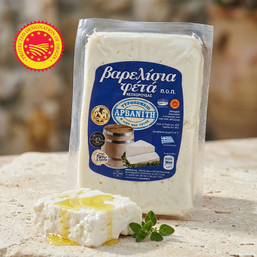 Feta maturată în butoi PDO Arvanitis – brânză grecească autentică