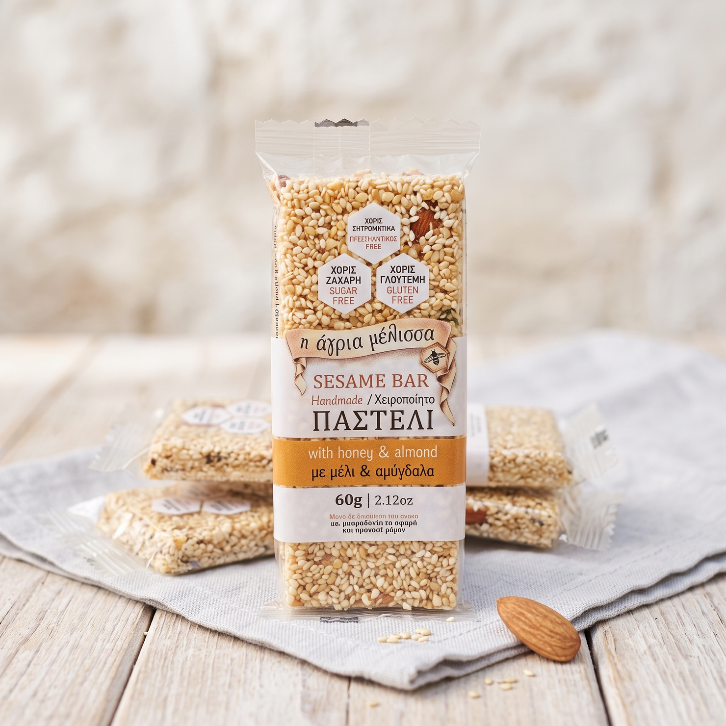 Pasteli cu miere și migdale 60 g