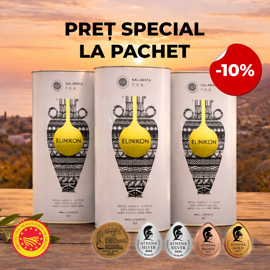 Pachet 3 canistre Ulei Elinikon Kalamata PDO – 4 L - 10% reducere