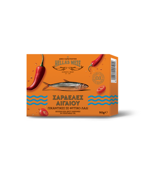 Sardine picante din Marea Egee în ulei vegetal 90 g